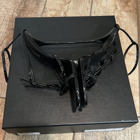 Saint Laurent Cassandra 110 Black Patent Leather Sandal size 39 - Picture 8 of 11